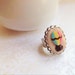 Hot Air Balloon Ring. Adjustable Silver Ring. Polymer Clay. Hand-Sculpted. Pastel. Romantic. Whimsical. Pink. Green. Yellow. Oval. Cute.