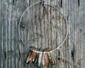 Gold Glitter Stone Spike Hoop Earring
