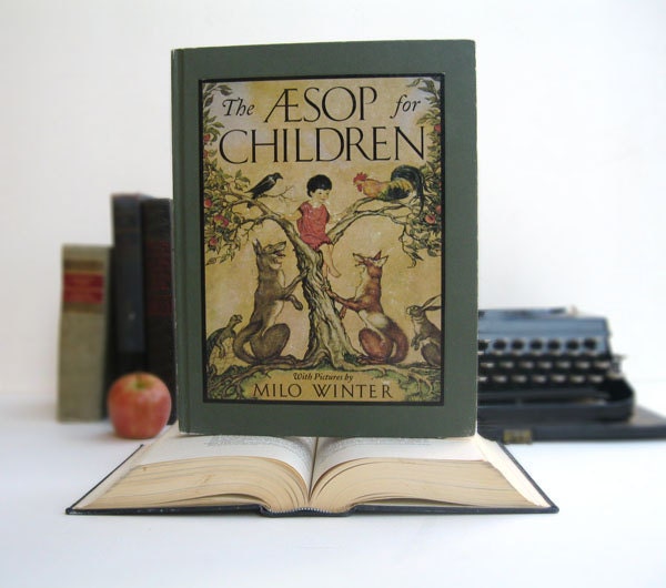 IPAD Cover Case- made from an old Book- Aesops Fables