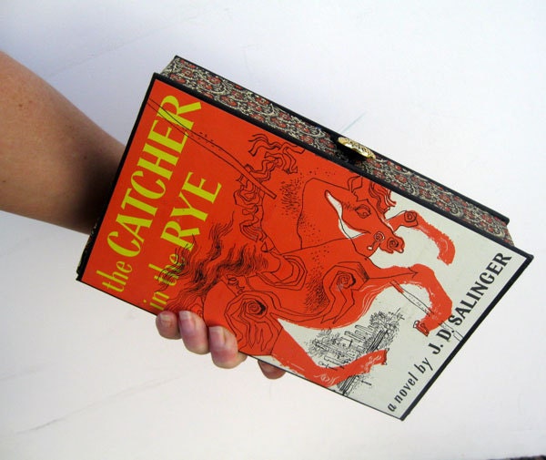 Book Clutch Purse- Catcher in the Rye (With compact pocket mirror)