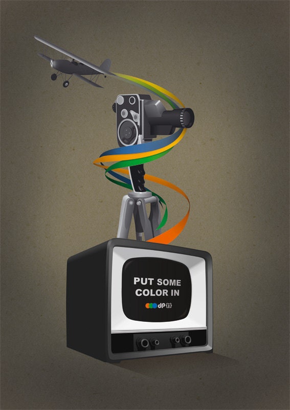 Put Some Color In - Digital Illustration Art Poster Print