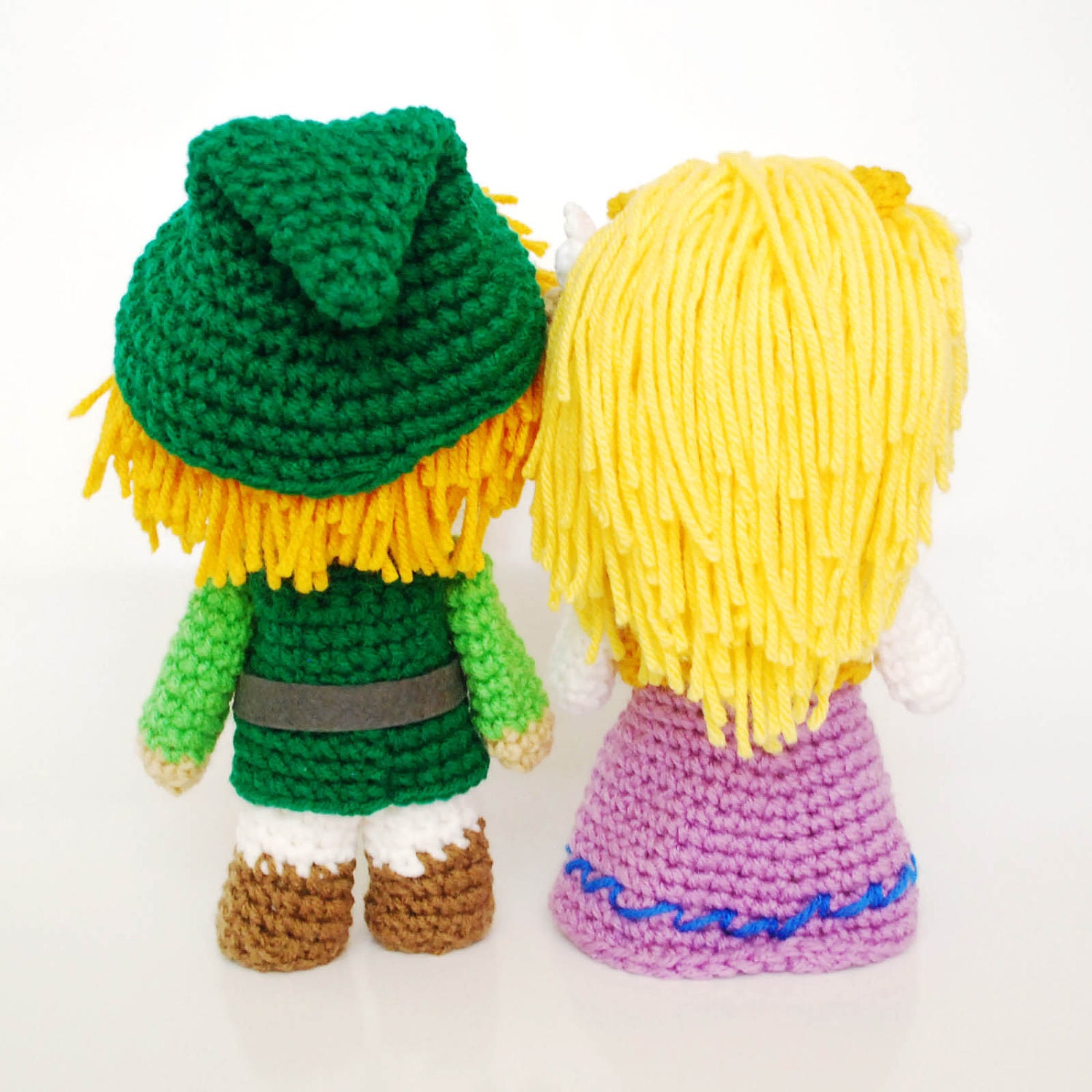 Link and Zelda. FREE SHIPPING. Crochet Amigurumi Plush Dolls - Includes Both Dolls