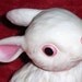 Vintage Bunny Rabbit Figurine Pink Eyes Pink Ears Porcelain Ceramic Andrea by Sadek White Hare