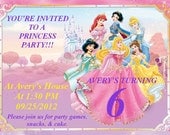 Customized Girl Birthday Party Invitations - Disney Princess, Minnie Mouse, Dora the Explorer