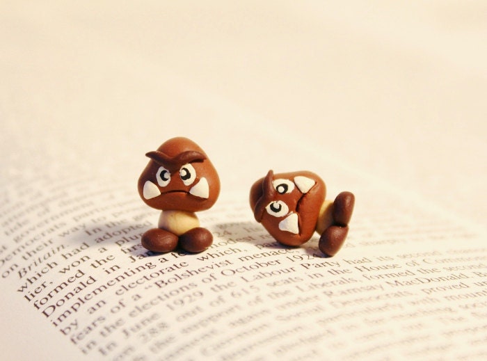 Goomba Super Mario Nintendo Earrings