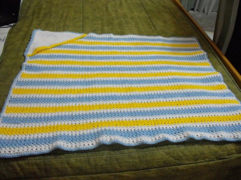 Handmade crochet hooded baby blanket