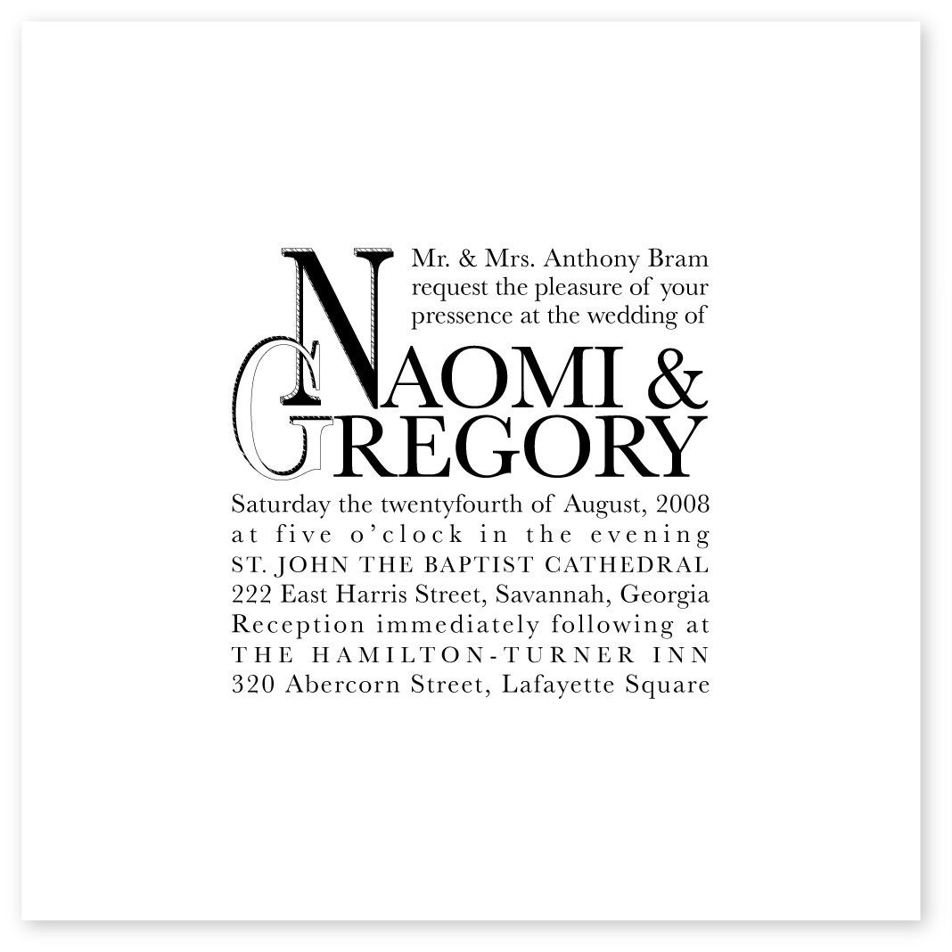 Printable Wedding Invitation - Modern Square