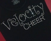 LONG SLEEVE  Custom Cheer Team Name Rhinestone Bling shirts gym sports squad
