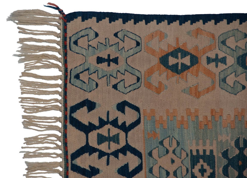 Kilim Rug 3x5 Vegetable Dyed - Light Blue