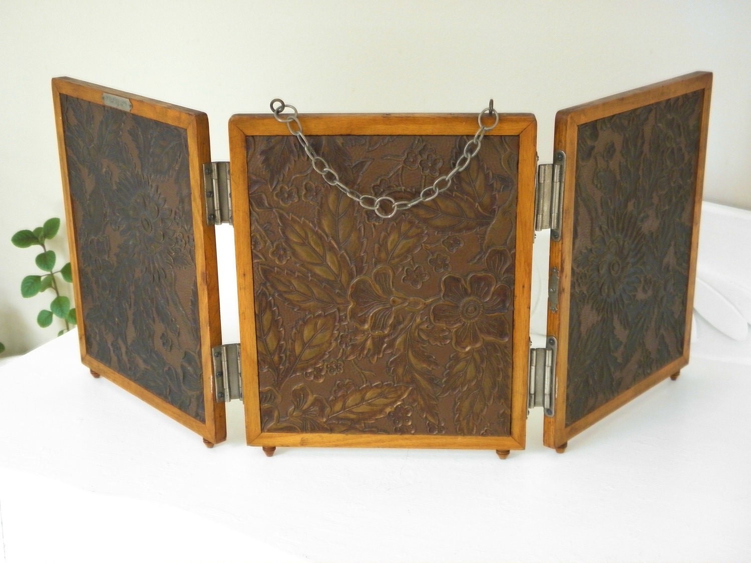 Antique Victorian Three Panel Dresser Mirror 1880s