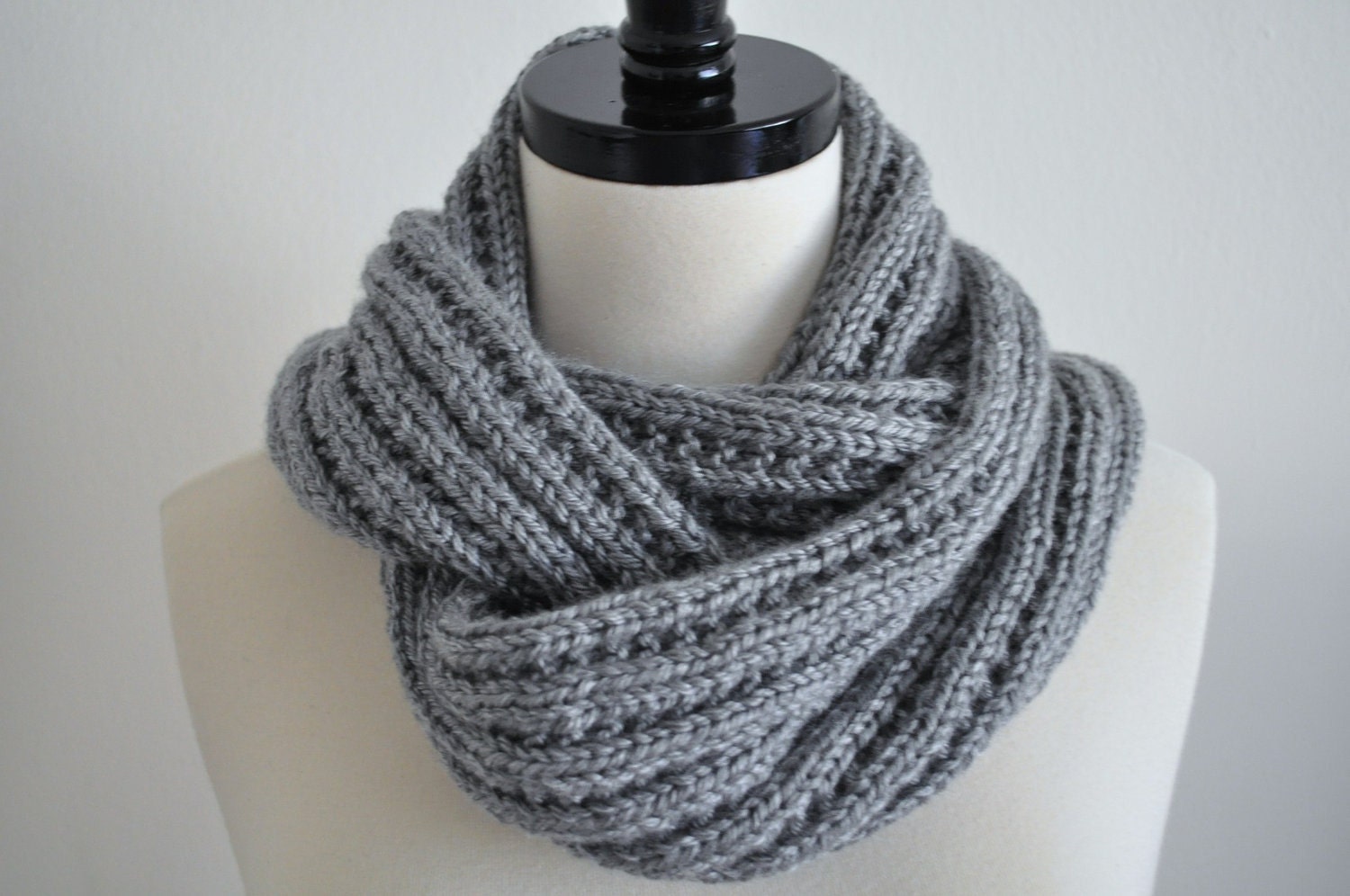 Grey Infinity Cowl Scarf