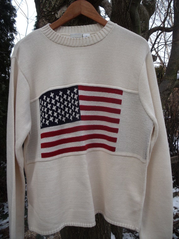 Women's American Flag Sweater by LizziGirlVintage on Etsy