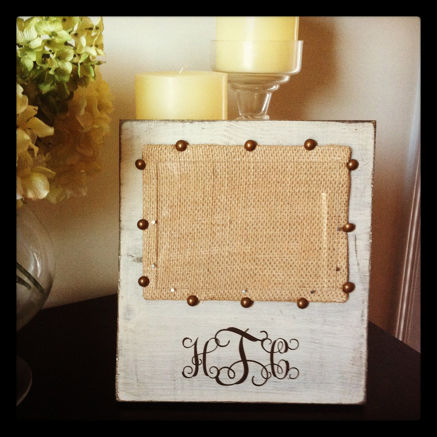 Personalized Burlap Picture Frame