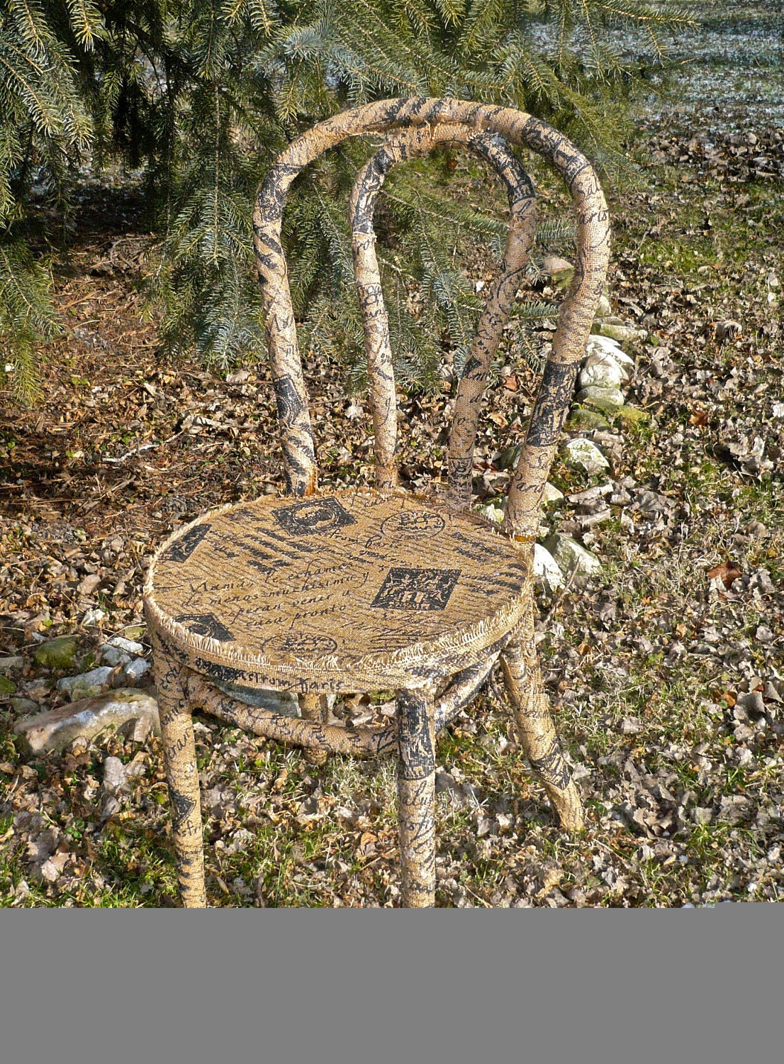 Bentwood Burlap Chair Vintage Bentwood Chair REDUCED