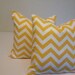 TWO 20x20 Decorative Throw Pillow Case Cushion Cover Yellow Front to Back Print