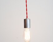 Solid Steel Pendant w/Single Edison Bulb