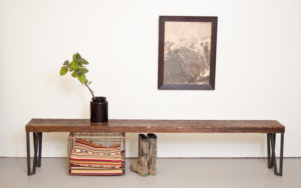 Bench 6' Long - Reclaimed Wood and Solid Steel by Dylan Design Company