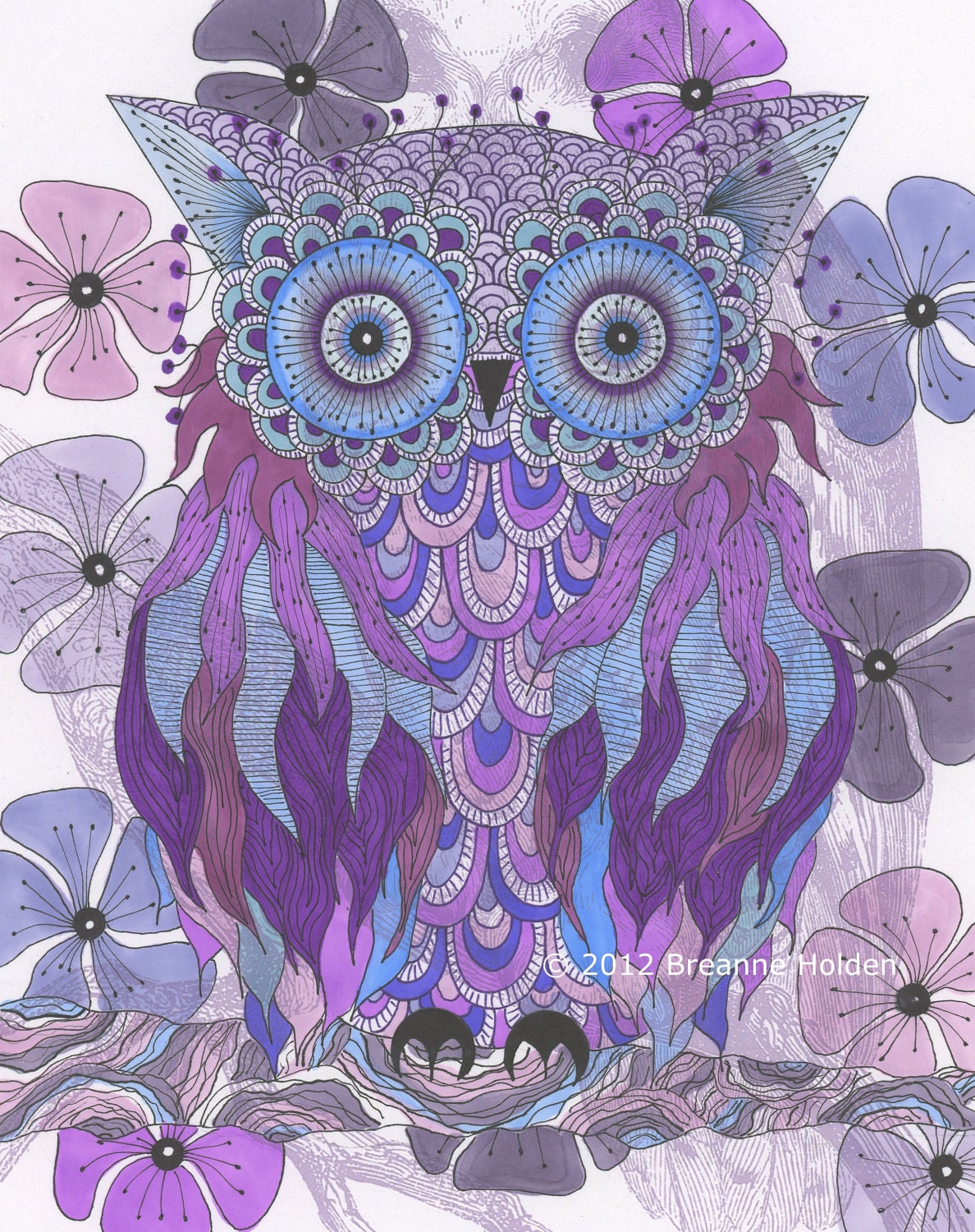 Whimsical Owl Painting