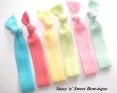 Sassy Ties SPRING SUMMER FUN Elastic Hair Ties Anthropologie inspired yoga Gym Elastics Pony tail holders set of 6 Perfect