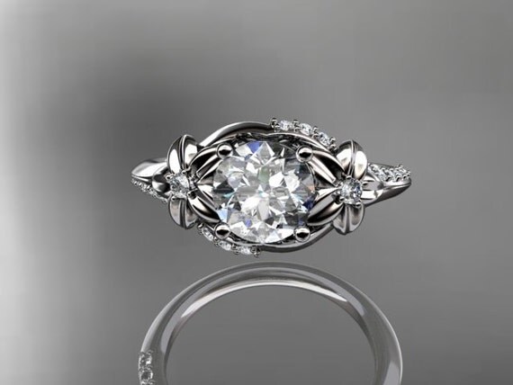 platinum diamond floral wedding ring,engagement ring ADLR125