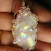 AURORA Opalized Crystal Wire Wrapped Pendant in 14kgf wire - This would look stunning as Crystal Wedding Jewelry