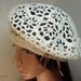 Irish Lace Crochet Women Ladies girls Vintage Style Cloche Rasta Snood Tam Beach Cotton Beret Hat Ivory Spring Summer Fashion