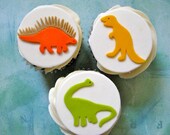 Dinosaur Fondant Cupcake Topper Set