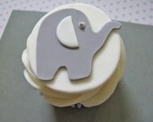 Baby Elephant  Fondant Cupcake Toppers