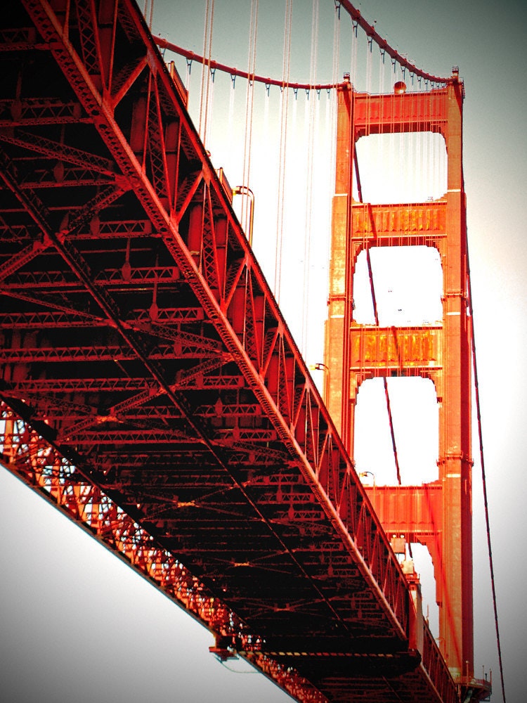 Art Loft art Urban Golden Gate Bridge San Francisco photography orange architecture - Under the Golden Gate 5x7