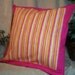 16" x 16" Pink and Yellow Striped Decorative Pillow Cover
