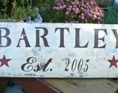 Personalized Family Name Sign Primitive Rustic Perfect for Gifts WEDDINGS new home