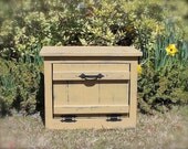 PRIMITIVE Country Bread Box for Kitchen Mustard Vintage White Custom Colors
