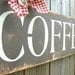 COFFEE primitive sign in Chocolate Brown or custom color