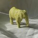 Chartreuse Elephant Miniature Porcelain Sculpture