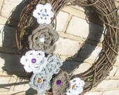 Vine, Crochet & Bling Wreath