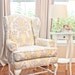 Bedazzled Wing Back Chair - yellow, grey and linen