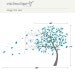 Vinyl Tree Wall Decal Wall Sticker Art - Blowing tree - 14