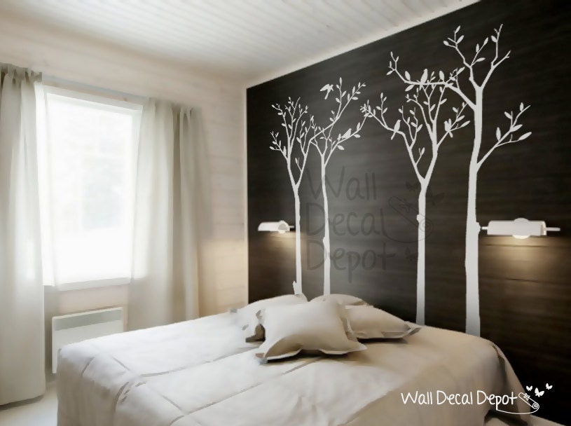 Vinyl Wall Decal Wall Sticker Art - Bedtime Nature Tree with birds- 09