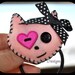 Felt Cat ponytail holder Handmade hairband kawaii accessory pink