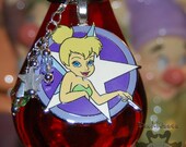 SALE Tinkerbell With Beads Disney Pin Re-purposed into Keychain