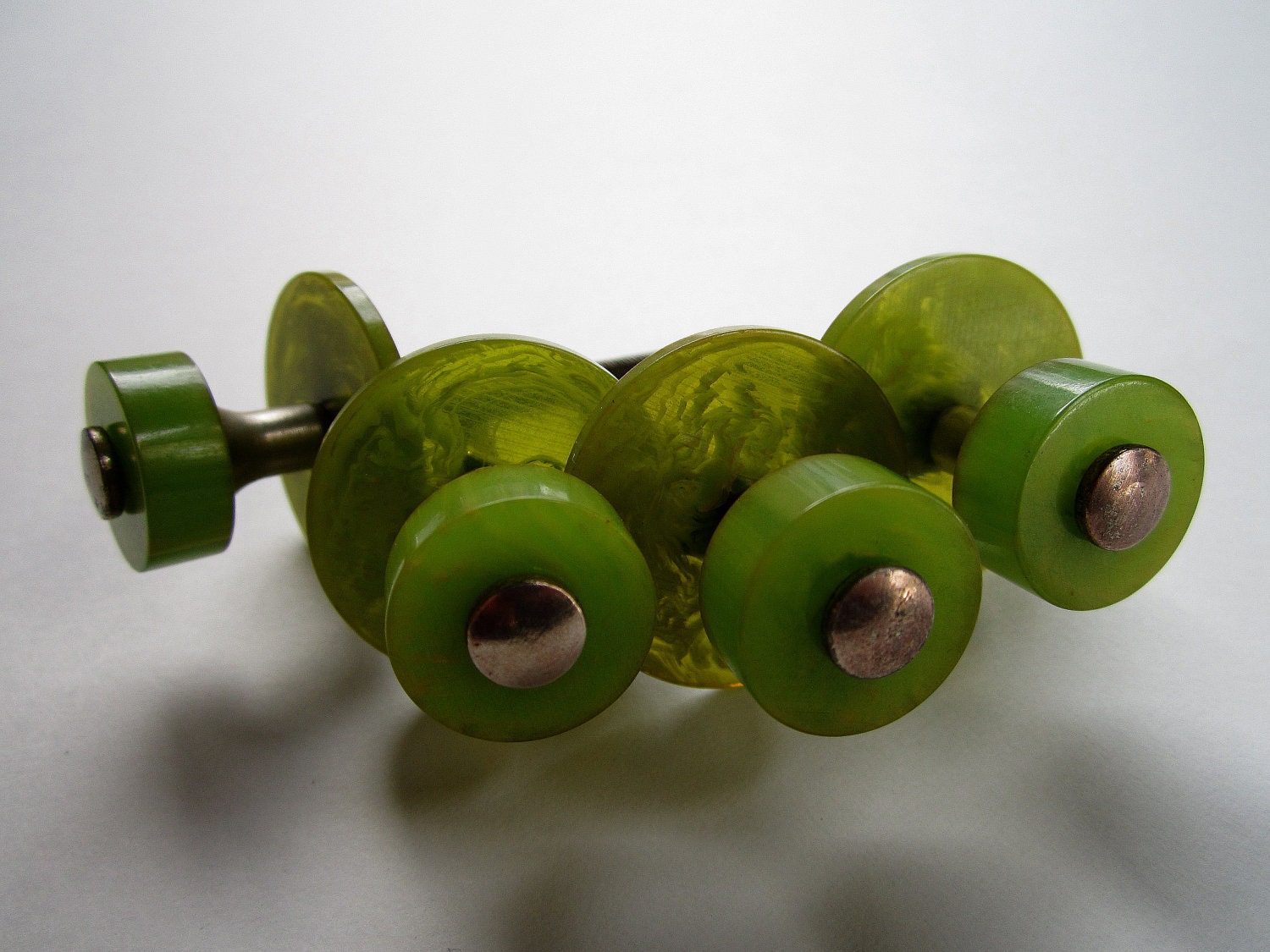 Items similar to Bakelite drawer knobs, extraordinary set of four green