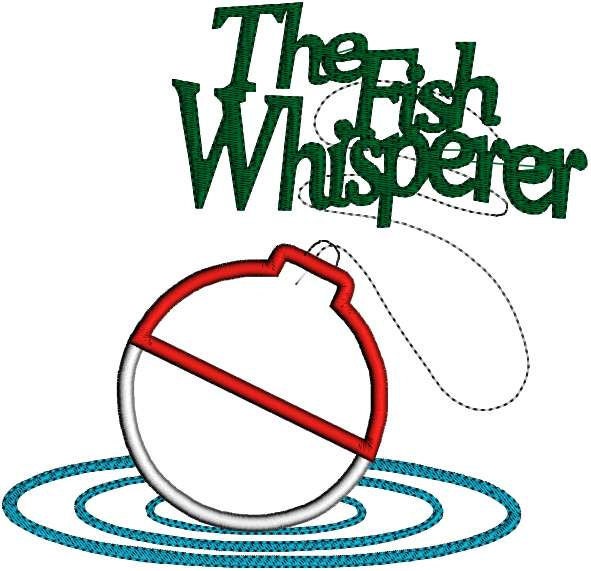 Applique Fishing Bobber Fish Fishing Reel Machine Embroidery Design Pattern 3 hoop sizes