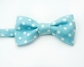 blue white dots bowtie - Baby, toddler boys tie Kids Bow Tie