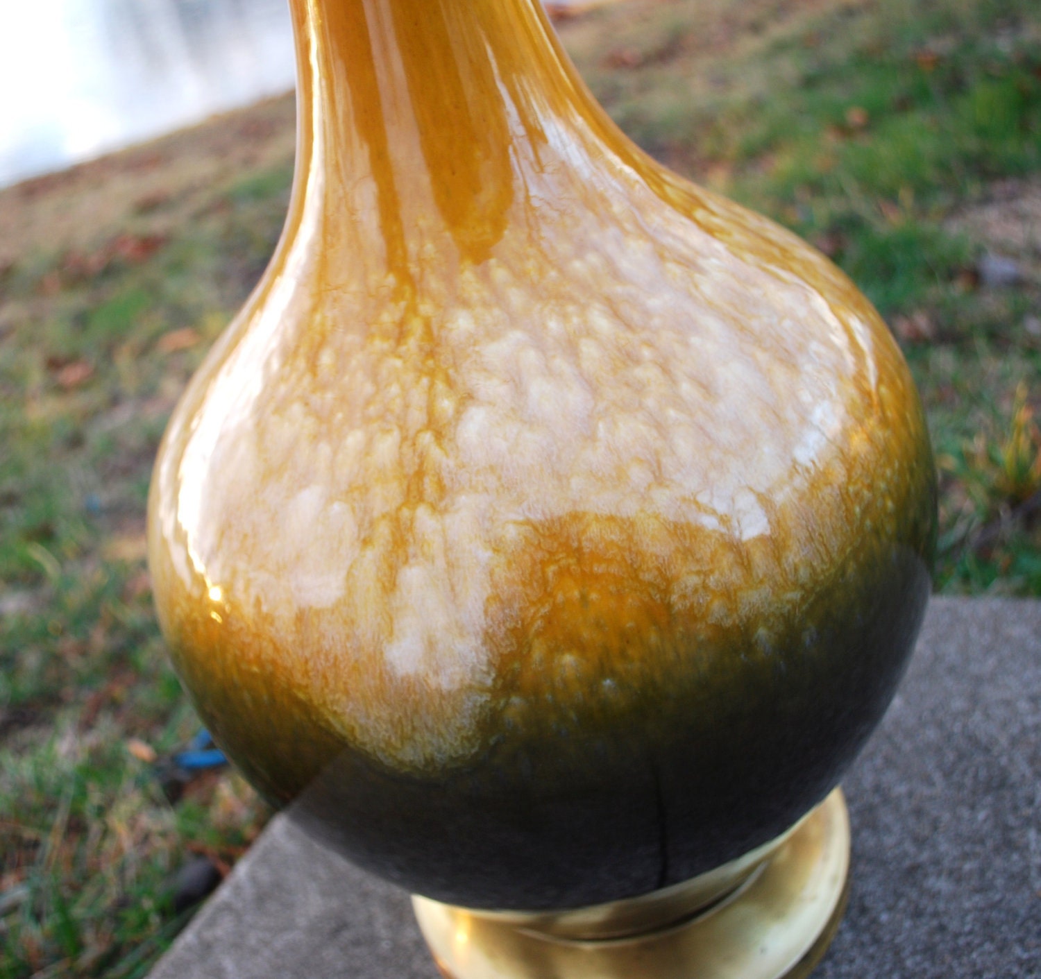 MidCentury Drip Pottery Lamp Art Furniture Vintage Modern, Great Gift
