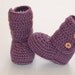 Crochet baby ankle booties in dusty purple ( size 0-3m, 3-6m, 6-9m, 9-12m) --- available in different colors