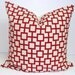 Red Pillow.18x18 inch Decorator Pillow Cover.Robert Allen Fabric.Linen Pillow.Cushion.cm.