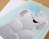 A6 blank greeting card - Elephant squirting water