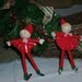 Christmas In July Two Vintage Skater Ornaments