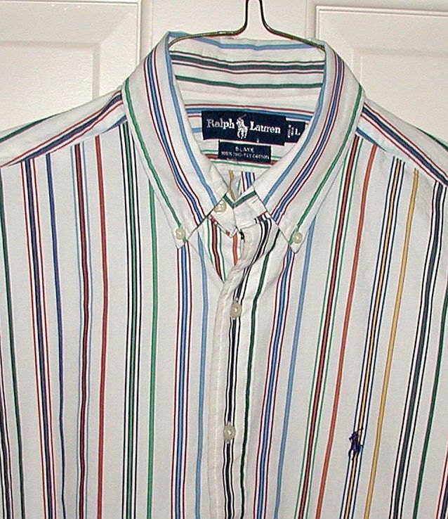 Vintage RALPH LAUREN Striped Long Sleeve Shirt - Size L