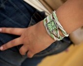 Suede wrap Watch with lime green face